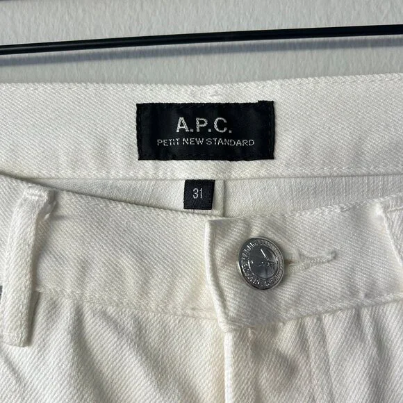 APC Jeans Petit New Standard White Denim Size 31 Women’s Straight Leg - Picture 3 of 8
